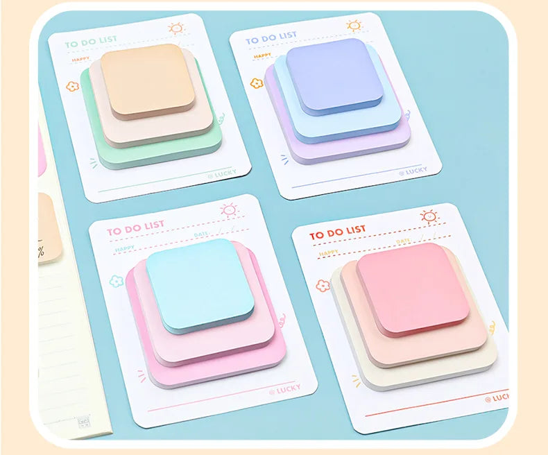 Multicolor Memo Pad 3 Size Adhesive Notepad Decal Scrapbooking DIY Diary Sticky Note Office School Supplies Kawaii Stationery