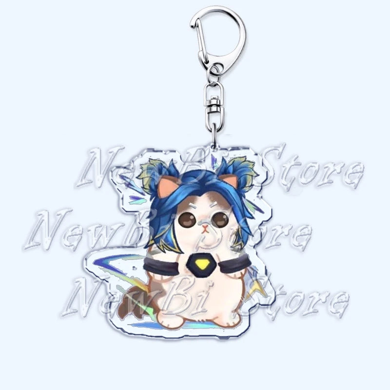 Cute Valorant Game Cat Keychains Gaming Killjoy Val Jett Pendant Keyring for Accessories Bag Key Chain Ring Jewelry Fans Gifts