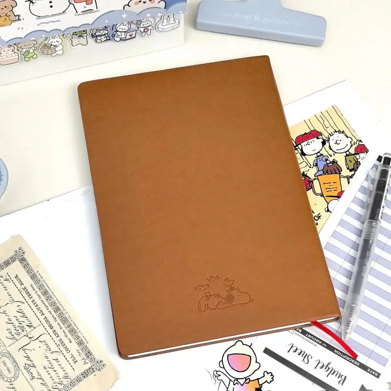 Snoopy Pu Notebook Kawaii Diary Originality Ins Popularity Cartoon Student Stationery Cute Notepad Boy Girl Quality Reward Gift