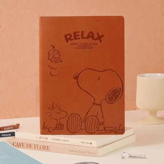 Snoopy Pu Notebook Kawaii Diary Originality Ins Popularity Cartoon Student Stationery Cute Notepad Boy Girl Quality Reward Gift