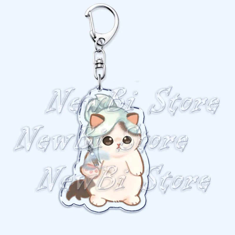 Cute Valorant Game Cat Keychains Gaming Killjoy Val Jett Pendant Keyring for Accessories Bag Key Chain Ring Jewelry Fans Gifts