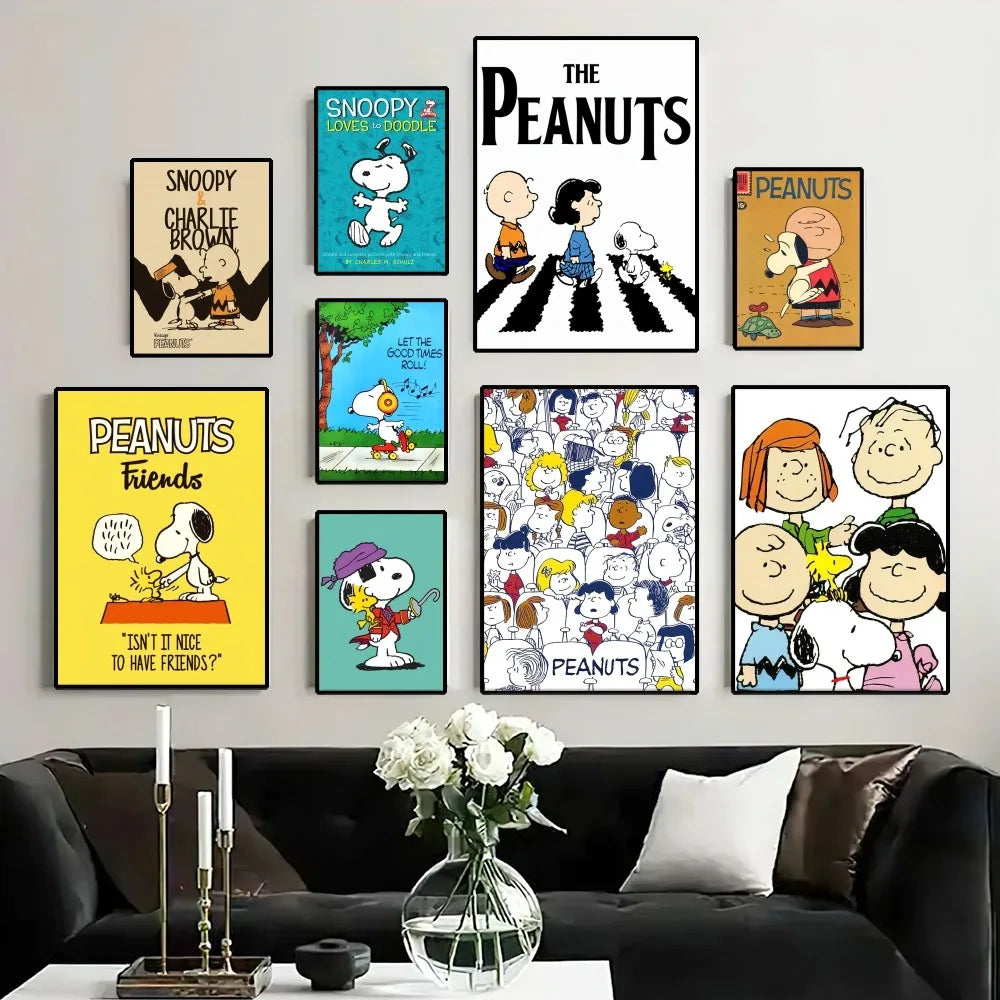 MINISO Snoopy Poster Painting Wall Pictures For Living Room Decor Sticker