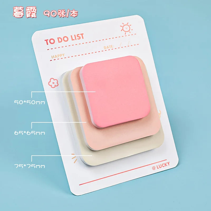 Multicolor Memo Pad 3 Size Adhesive Notepad Decal Scrapbooking DIY Diary Sticky Note Office School Supplies Kawaii Stationery