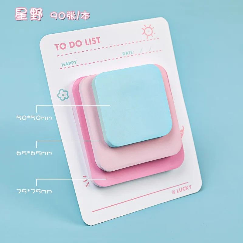 Multicolor Memo Pad 3 Size Adhesive Notepad Decal Scrapbooking DIY Diary Sticky Note Office School Supplies Kawaii Stationery