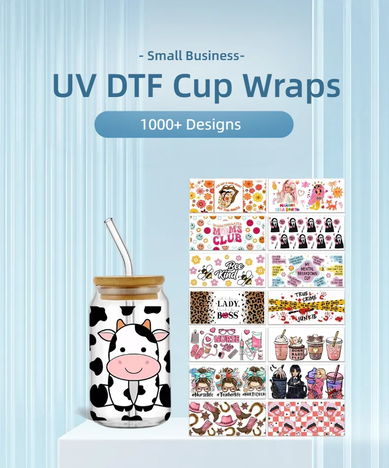 UV DTF Cup Wraps Transfers Nurse Sticker Iron On Transfer For Glass Can Wraps 16oz Libbey