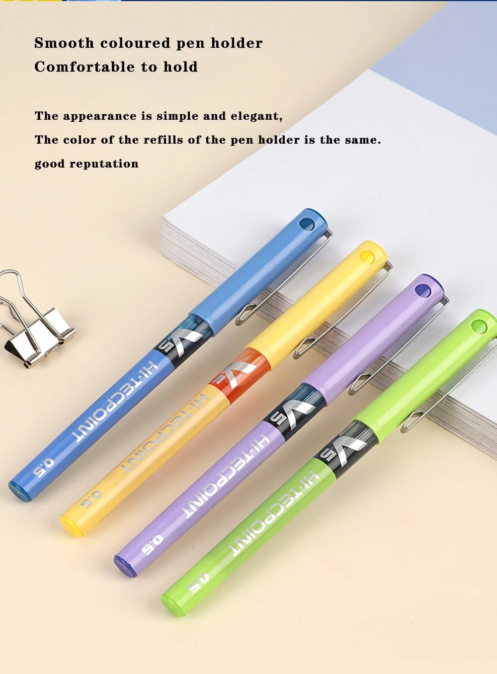 12 Pilot BX-V5 Gel Pens Hi Tecpoint Straight Liquid Pen Large Capacity Quick-drying Ink 0.5mm Needle Point Stationery