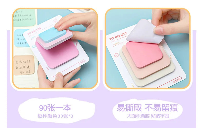 Multicolor Memo Pad 3 Size Adhesive Notepad Decal Scrapbooking DIY Diary Sticky Note Office School Supplies Kawaii Stationery