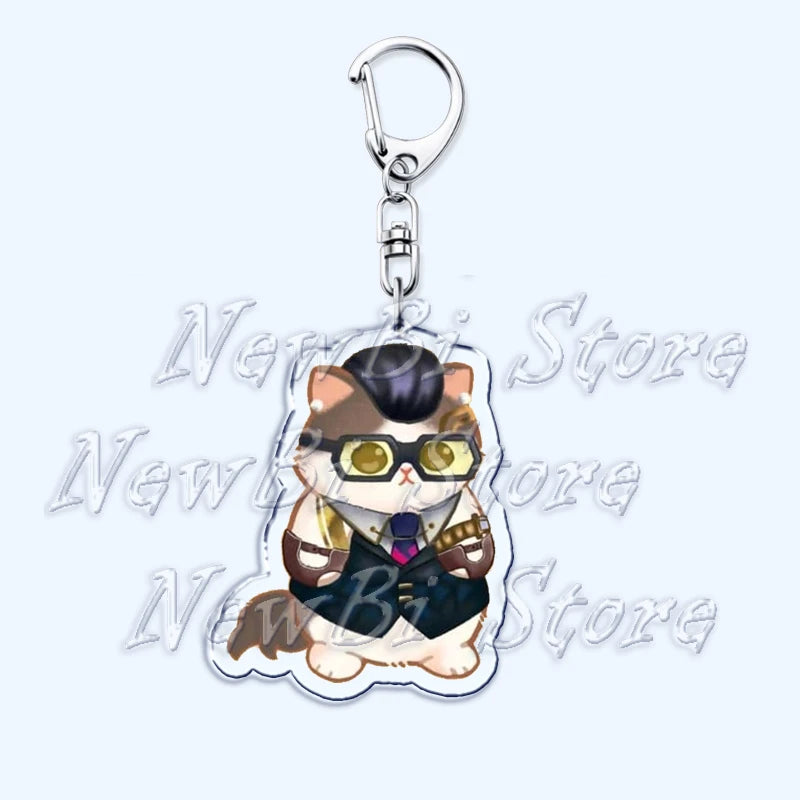 Cute Valorant Game Cat Keychains Gaming Killjoy Val Jett Pendant Keyring for Accessories Bag Key Chain Ring Jewelry Fans Gifts