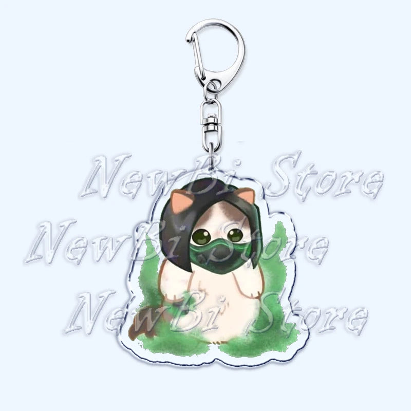 Cute Valorant Game Cat Keychains Gaming Killjoy Val Jett Pendant Keyring for Accessories Bag Key Chain Ring Jewelry Fans Gifts