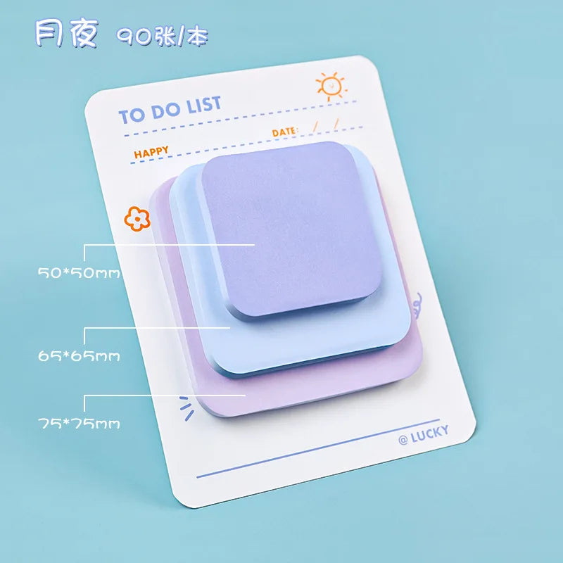 Multicolor Memo Pad 3 Size Adhesive Notepad Decal Scrapbooking DIY Diary Sticky Note Office School Supplies Kawaii Stationery